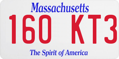 MA license plate 160KT3
