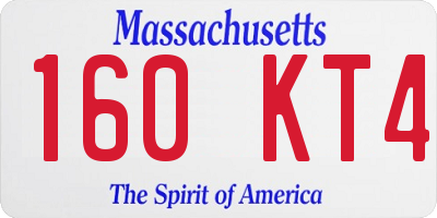 MA license plate 160KT4