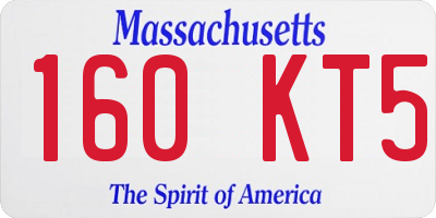 MA license plate 160KT5