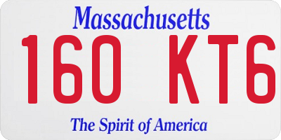 MA license plate 160KT6