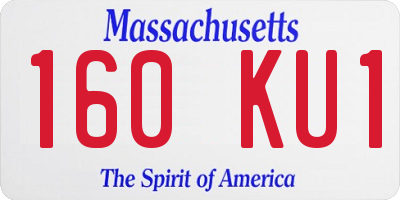 MA license plate 160KU1