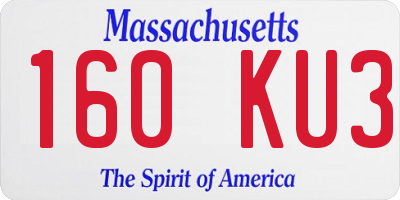 MA license plate 160KU3