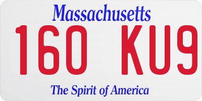 MA license plate 160KU9