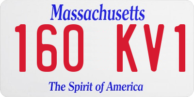 MA license plate 160KV1