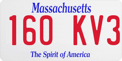 MA license plate 160KV3