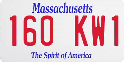 MA license plate 160KW1