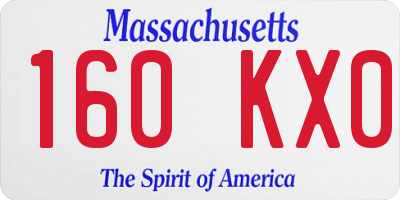 MA license plate 160KX0