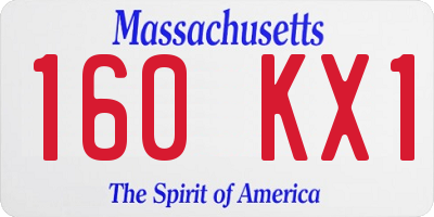 MA license plate 160KX1