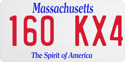 MA license plate 160KX4