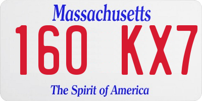 MA license plate 160KX7