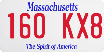 MA license plate 160KX8