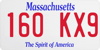 MA license plate 160KX9