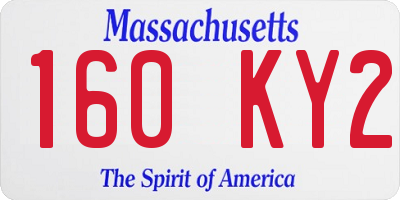 MA license plate 160KY2