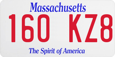 MA license plate 160KZ8
