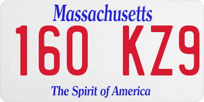 MA license plate 160KZ9