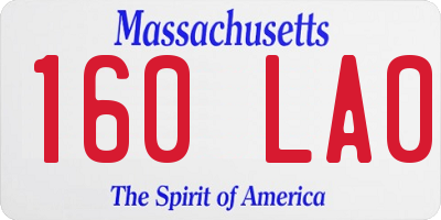 MA license plate 160LA0