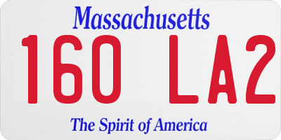 MA license plate 160LA2