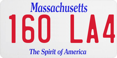 MA license plate 160LA4