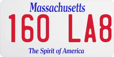 MA license plate 160LA8