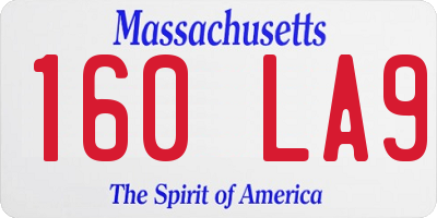 MA license plate 160LA9