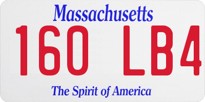 MA license plate 160LB4