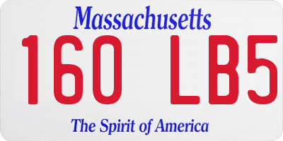MA license plate 160LB5