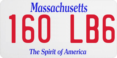 MA license plate 160LB6