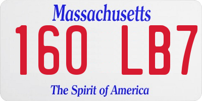 MA license plate 160LB7