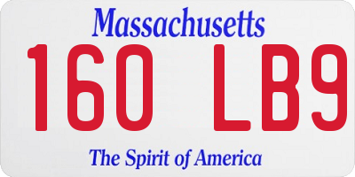 MA license plate 160LB9