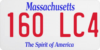 MA license plate 160LC4