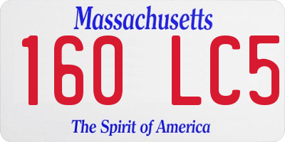 MA license plate 160LC5