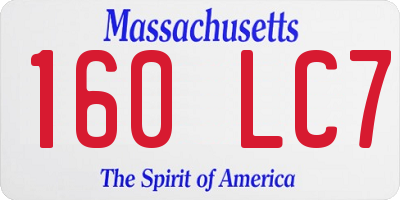 MA license plate 160LC7
