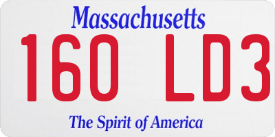 MA license plate 160LD3