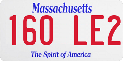 MA license plate 160LE2