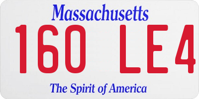 MA license plate 160LE4