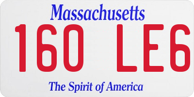 MA license plate 160LE6