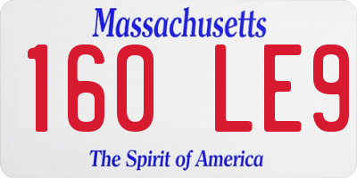 MA license plate 160LE9