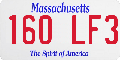 MA license plate 160LF3