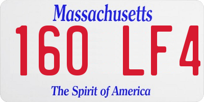 MA license plate 160LF4