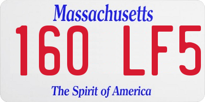 MA license plate 160LF5
