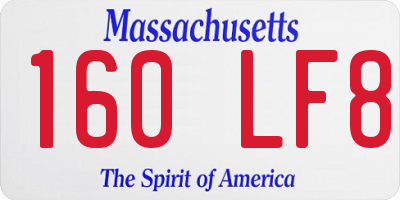 MA license plate 160LF8