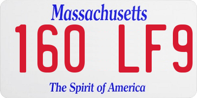 MA license plate 160LF9