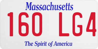 MA license plate 160LG4