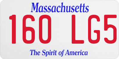 MA license plate 160LG5