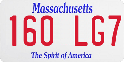 MA license plate 160LG7