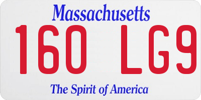 MA license plate 160LG9