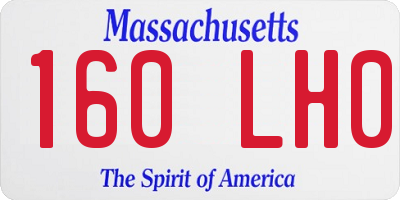 MA license plate 160LH0