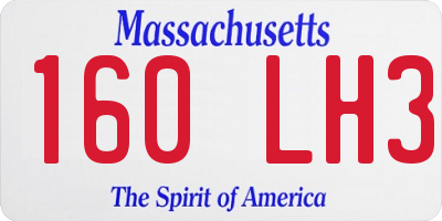 MA license plate 160LH3