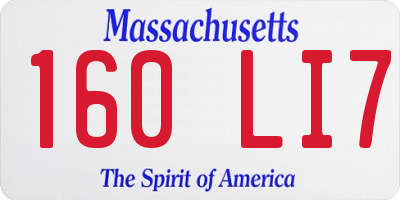 MA license plate 160LI7