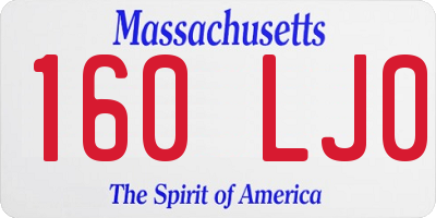 MA license plate 160LJ0